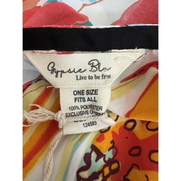 Gypsy Blu NWT Tropical Floral Maxi Caftan Lounge Dress One Size O/S - Picture 6 of 7